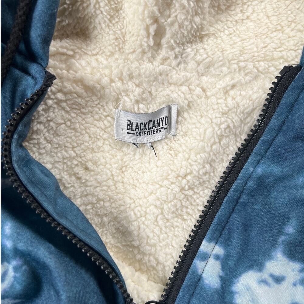 Vtg Black Canyon Outfitters Graphic Hooded Wolfs Jacket 2XL Sherpa Lined - Picture 5 of 9